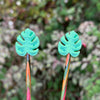 Stitch Stoppers - Monstera Leaves shown in Mint Green colour | Yarn Worx