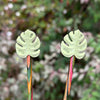 Stitch Stoppers - Monstera Leaves shown in Sage Green colour | Yarn Worx