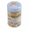 Tin canister with 'Market Street' design on a white background | Yarn Worx