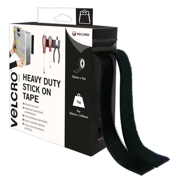 Velcro Brand Heavy Duty Stick on Tape - 50 mm x 5 M White