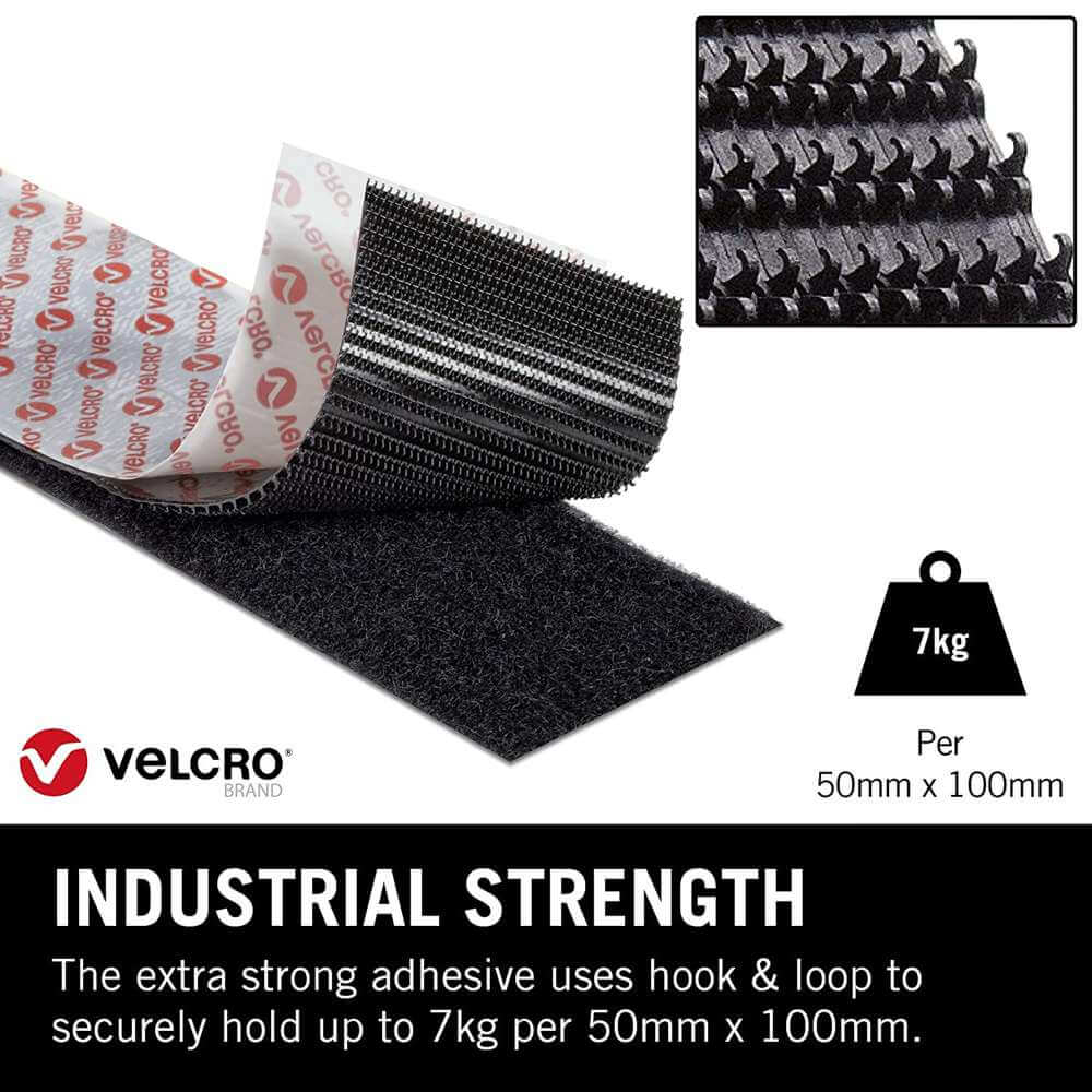 VELCRO® Brand - 50mm Heavy Duty Stick on Fabric Tape - Sold by the half  metre - Various Colours