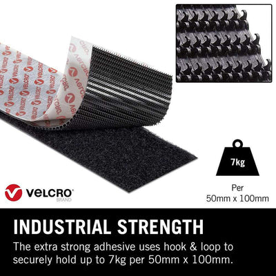 VELCRO® Brand - 50mm Heavy Duty Stick on Fabric Tape - Sold by the half metre - Various Colours | Yarn Worx