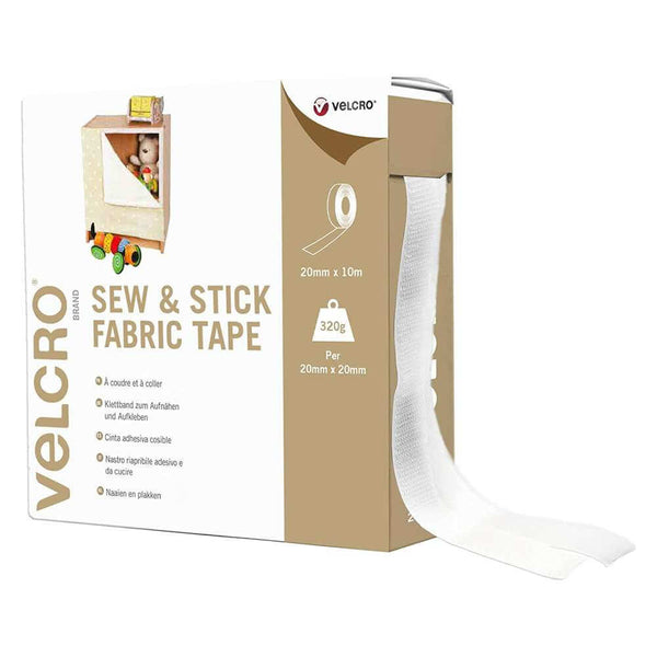 stick and sew velcro, VELCRO® Brand, Sew & Stick Fabric Tape, Cut-to-Length Strong Hook & Loop Self Adhesive Sticky Tape Perfect for  Crafting, Clothing Repairs & Hemming, White