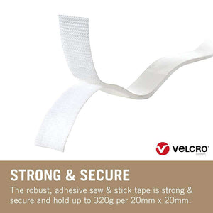 VELCRO® Brand - 20mm Sew & Stick Fabric Tape - Sold by the half metre - Various Colours | Yarn Worx