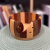 Stripey Wood Hand Made Yarn Bowl | Yarn Worx