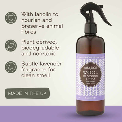 Yarn Food Wool Blocking Spray - 500ml - Lavender | Yarn Worx