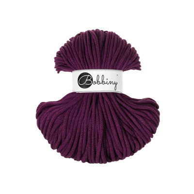 Bobbiny Braided Cotton Cord - Premium 5mm - Aubergine | Yarn Worx