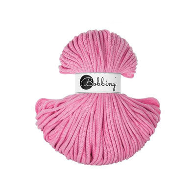 Bobbiny Braided Cotton Cord - Premium 5mm - Bubblegum Pink | Yarn Worx
