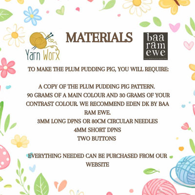 Plum Pudding Knitted Pig Kit (in Association with Baa Ram Ewe) | Yarn Worx