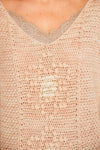 Cropped Tee - Kath Webber - Emma's Practically Perfect Sock - Closeup of the bobbles on the front of the t-shirt | Yarn Worx