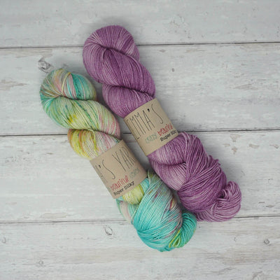 Hug Shot Shawl Kit - Casapinka Pattern - Emma's Yarn Super Silky Happily Ever After & Lilac you a lot | Yarn Worx