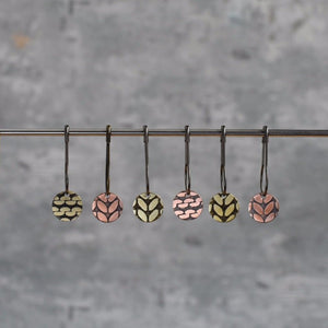 Birdie Parker Designs - Carina Stitch Markers - Copper & Brass | Yarn Worx