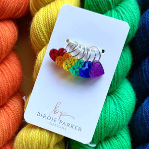 Birdie Parker Designs - Rainbow Georgia - Ring Stitch Markers | Yarn Worx
