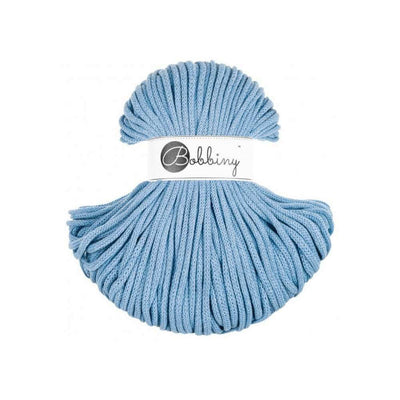Bobbiny Braided Cotton Cord - Premium 5mm - Perfect Blue | Yarn Worx