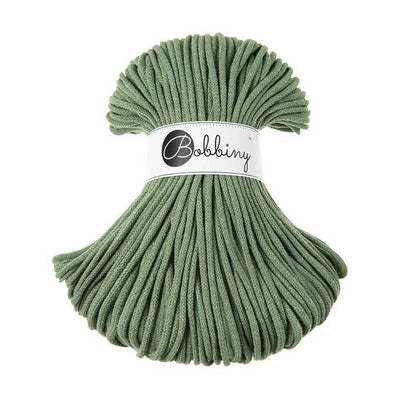 Bobbiny Braided Cotton Cord - Premium 5mm - Eucalyptus Green | Yarn Worx