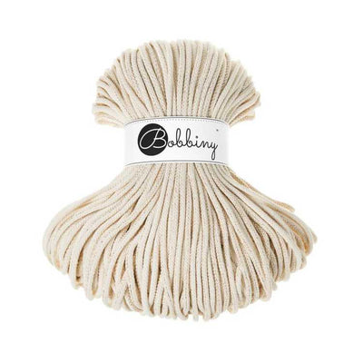 Bobbiny Braided Cotton Cord - Premium 5mm - Golden Natural | Yarn Worx