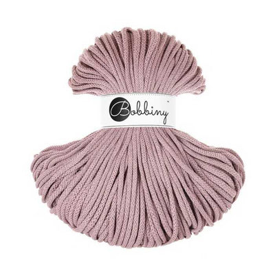 Bobbiny Braided Cotton Cord - Premium 5mm - Mauve | Yarn Worx