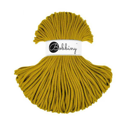 Bobbiny Braided Cotton Cord - Premium 5mm - Spicy Yellow | Yarn Worx