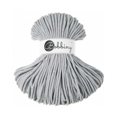 Bobbiny Braided Cotton Cord - Premium 5mm - Light Grey | Yarn Worx