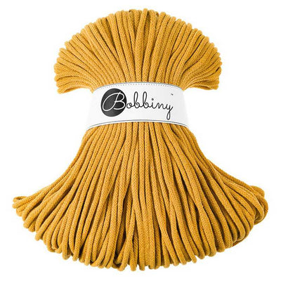 Bobbiny Braided Cotton Cord - Premium 5mm - Mustard | Yarn Worx