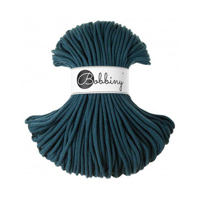 Bobbiny Braided Cotton Cord - Premium 5mm - Peacock Blue | Yarn Worx