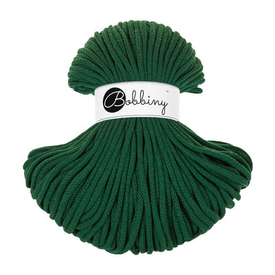 Bobbiny Braided Cotton Cord - Premium 5mm - Pine Green | Yarn Worx