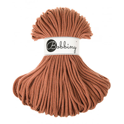 Bobbiny Braided Cotton Cord - Premium 5mm - Terracotta | Yarn Worx