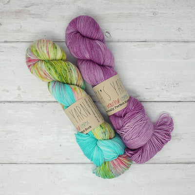 Hug Shot Shawl Kit - Casapinka NEW Pattern - Emma's Yarn Practically Perfect Sock Happily Ever After & Lilac you a lot | Yarn Worx