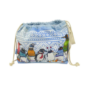 Emma Ball - Penguins in Pullovers Drawstring Bag | Yarn Worx