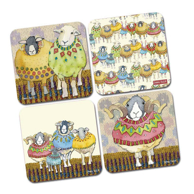 Emma Ball - Sheep In Sweaters Set of 4 Coaster Set | Yarn Worx
