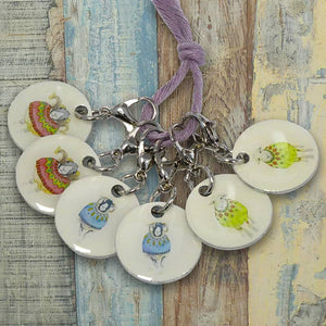 Emma Ball - 6 x Sheep in Sweaters Crochet Stitch Markers | Yarn Worx