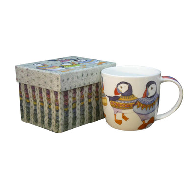 Emma Ball - Woolly Puffins Bone China Mug with Gift Box | Yarn Worx