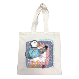 Emma Ball - Puffin Yarn & Crochet Hook - Cotton Canvas Bag | Yarn Worx