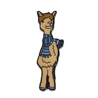 Emma Ball - Blue Scarf Alpaca Enamel Pin | Yarn Worx