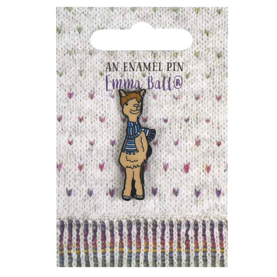 Emma Ball - Blue Scarf Alpaca Enamel Pin | Yarn Worx