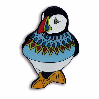 Emma Ball - Blue Jumper Woolly Puffin Enamel Pin | Yarn Worx