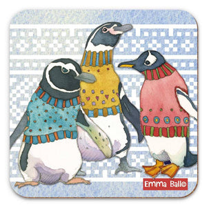 Emma Ball - Three Penguins in Pullovers Single Coaster | Yarn Worx
