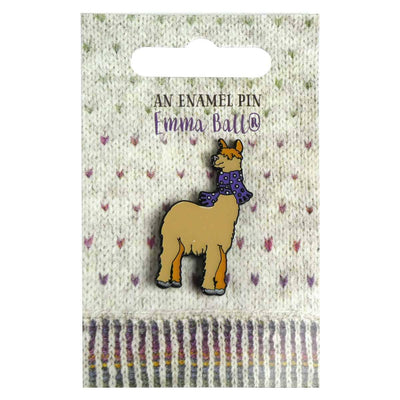 Emma Ball - Purple Scarf Alpaca Enamel Pin | Yarn Worx