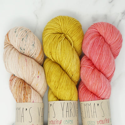 Bobblegum Shawl - Lisa's Attik - Emma's Yarn Super Silky with Pattern - Glamping, Buttonwood and Briar Rose | Yarn Worx