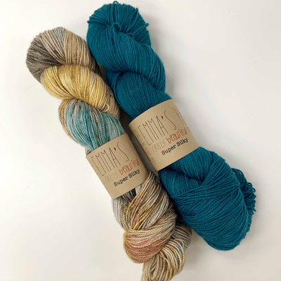 Breathe & Hope Kit - Casapinka’s LYS Day Project - Emma's Yarn Super Silky WITH FREE PATTERN Grove Roots & Tealicious Combo  | Yarn Worx