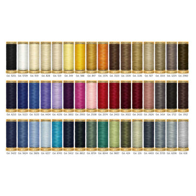 Gutermann Thread Storage Tin No.50 - 48 x 100m Natural Cotton in Assorted Colours | Yarn Worx