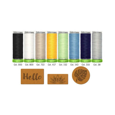 Gutermann Creativ Sewing thread set Sew-all Thread rPET (8 x 100m Spools + 3 x Vegan Jeans Labels)) | Yarn Worx