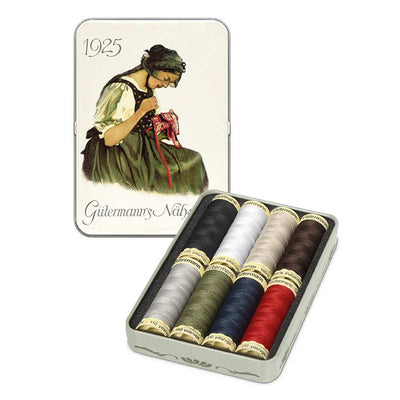Gutermann Creativ Sew-All '1925' Nostalgic Tin Thread Set (8 x 100m Spools) | Yarn Worx