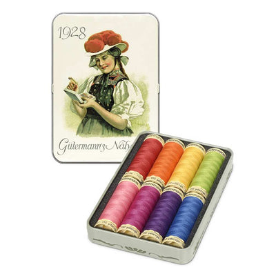 Gutermann Creativ Sew-All '1928' Nostalgic Tin Thread Set (8 x 100m Spools) | Yarn Worx