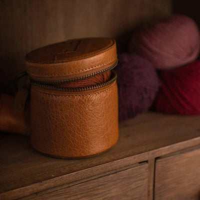 muud Helsinki XL Accessories Case shown in whisky colour | Yarn Worx