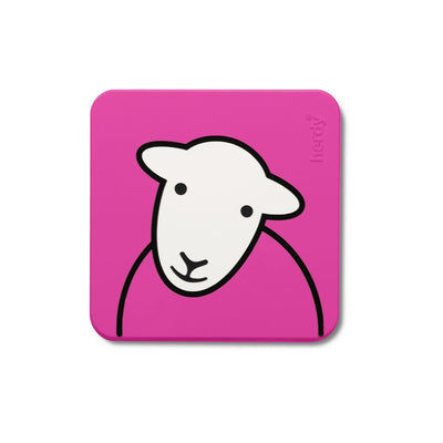 Herdy PVC Hello Coaster - shown in pink colour | Yarn Worx
