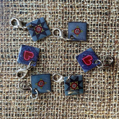 Emma Ball / Janie Crow - 6 x Indigo Dreams Crochet Stitch Markers | Yarn Worx