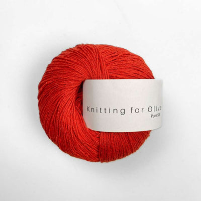Knitting for Olive - Pure Silk - 50g - Blood Orange | Yarn Worx