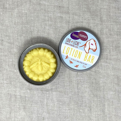 Love + Leche Bee & Sunflower Lotion Bar - Lavender & Rosemary