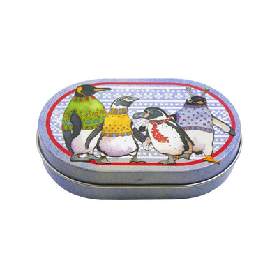 Emma Ball - Penguins in Pullovers Mini Hinged Oval Tin | Yarn Worx